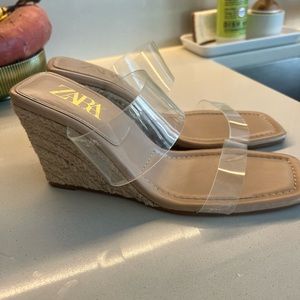 COPY - Zara clear strap square toe wedge